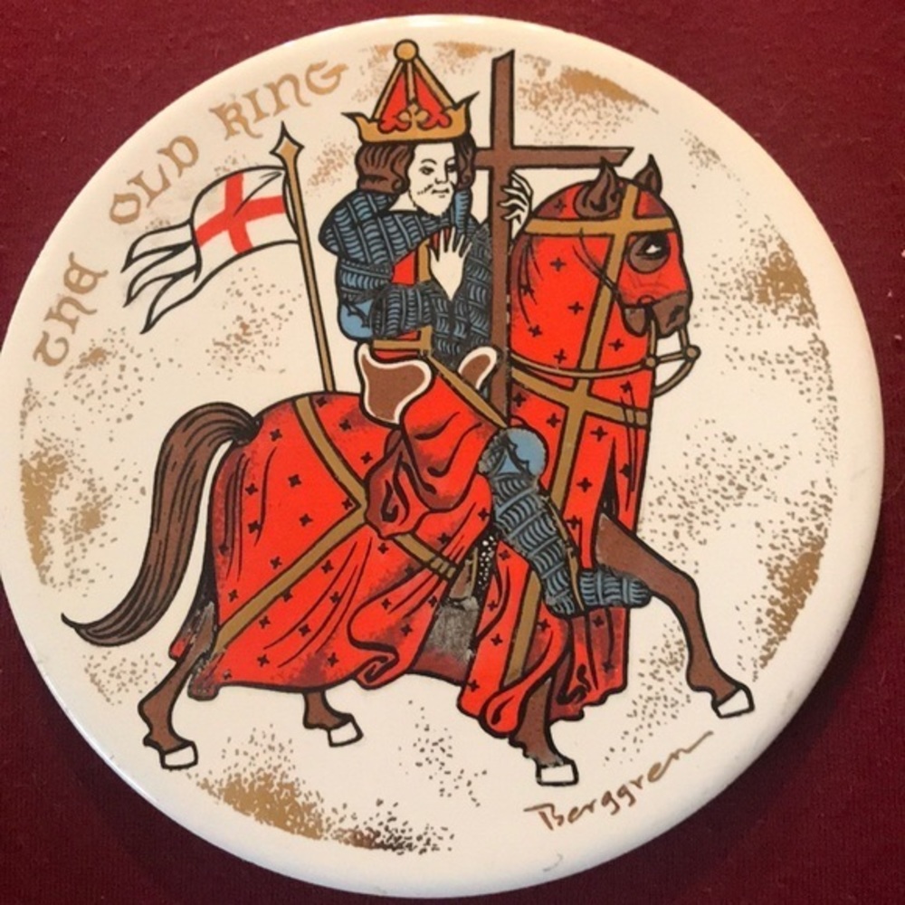 Vintage Berggren Trayner Old King Art Pottery Tile Design 185